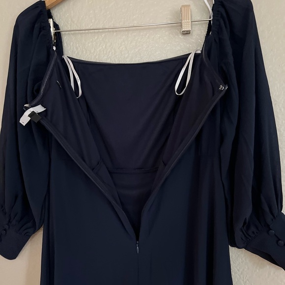 NWT Feel the Romance Navy Blue Off-the-Shoulder Maxi Dress - Picture 8 of 9